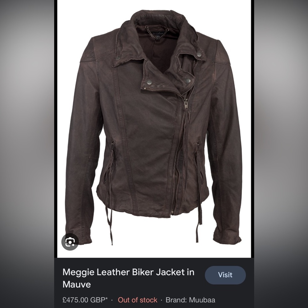 Muuba lambskin leather motorcycle jacket UK10
